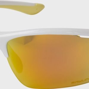Adult White/Orange Half-Rim Blade Sunglasses