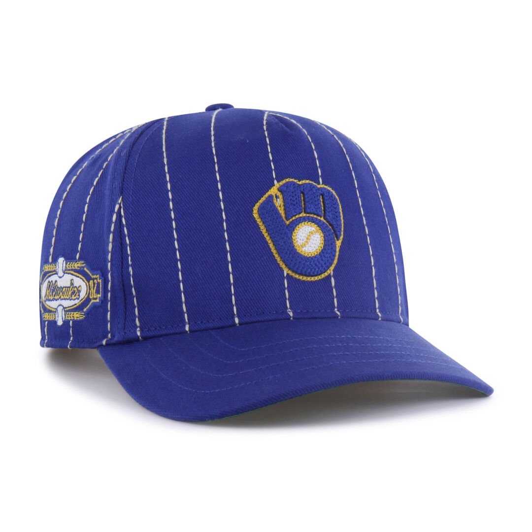 Milwaukee Brewers Rawlings '47 Brand Pinstripe Hitch Hat - Image 2