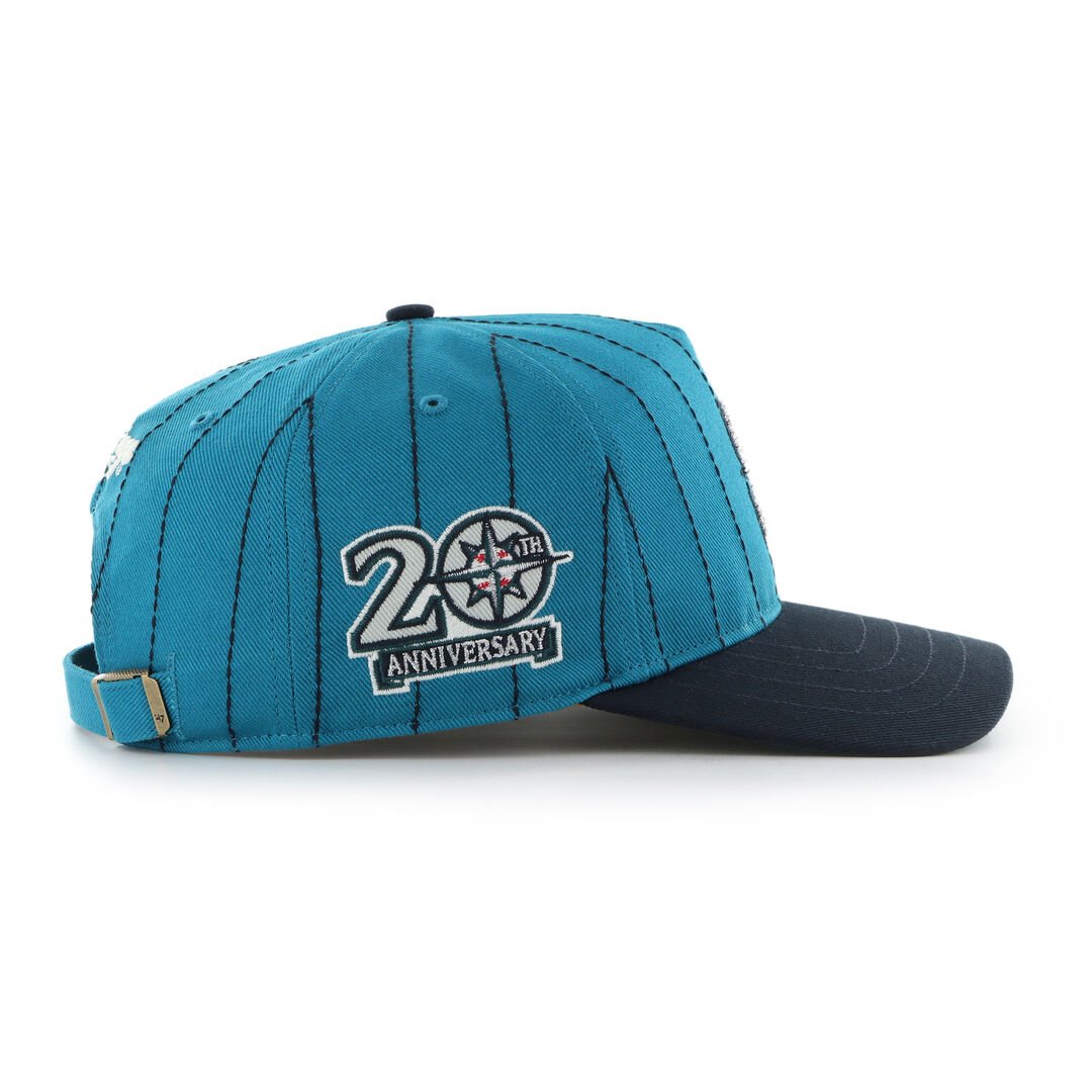 Seattle Mariners Rawlings '47 Brand Pinstripe Hitch Hat - Image 3