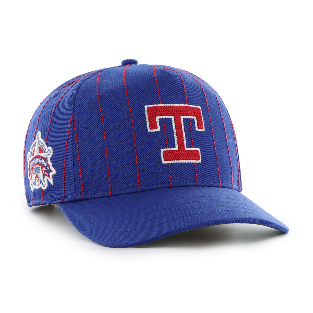 Texas Rangers Rawlings '47 Brand Pinstripe Hitch Hat - Image 2