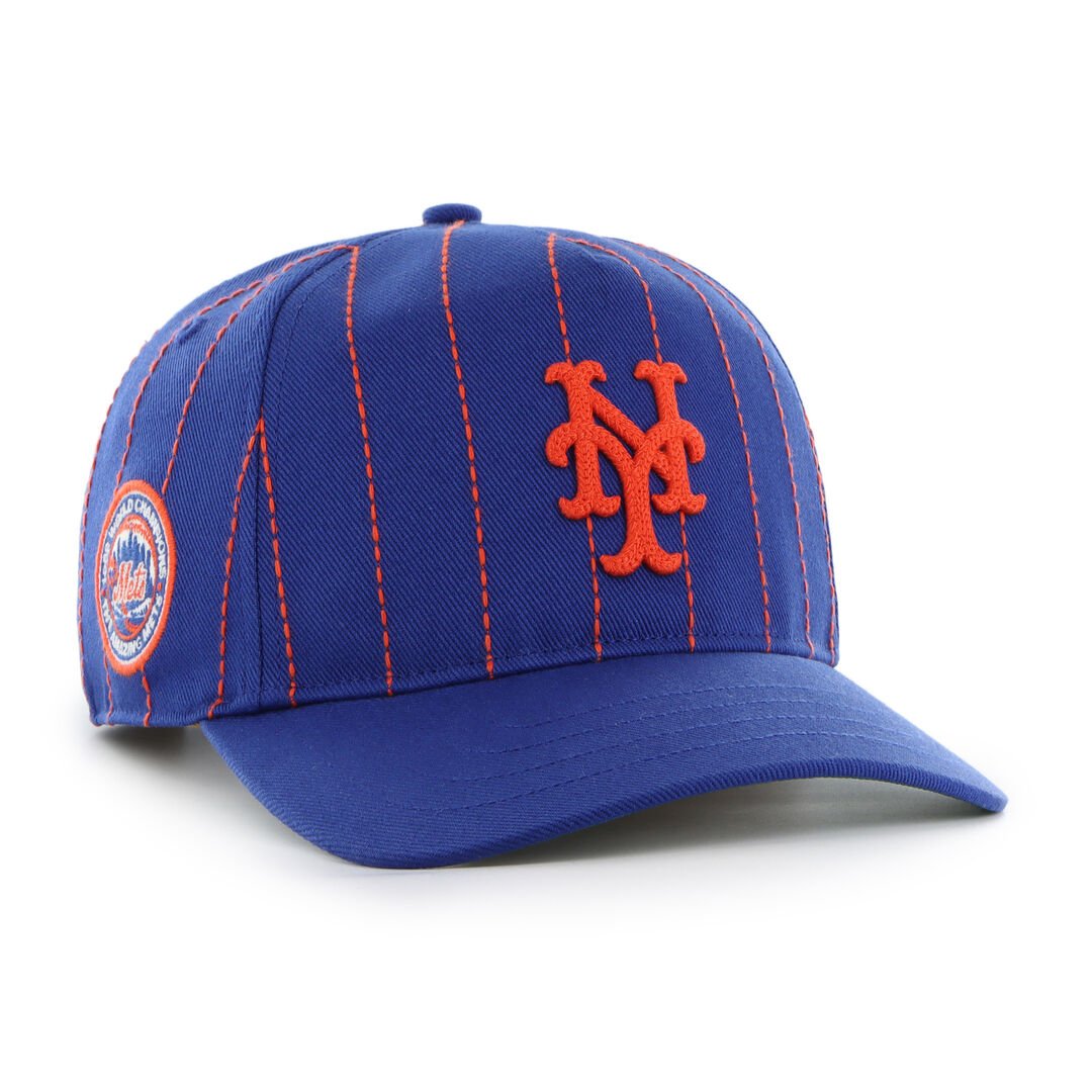 New York Mets Rawlings '47 Brand Pinstripe Hitch Hat - Image 2