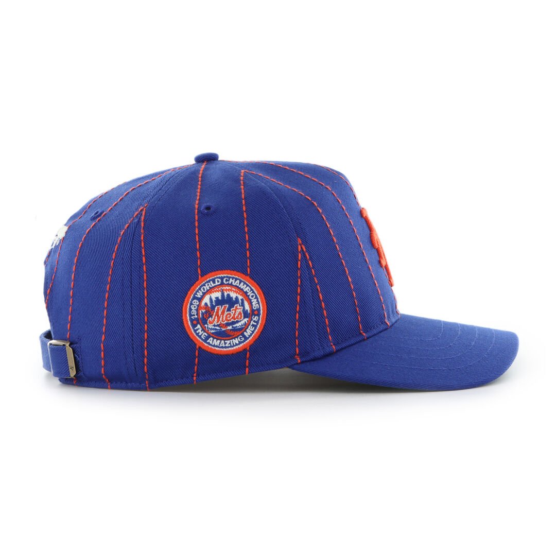 New York Mets Rawlings '47 Brand Pinstripe Hitch Hat - Image 3