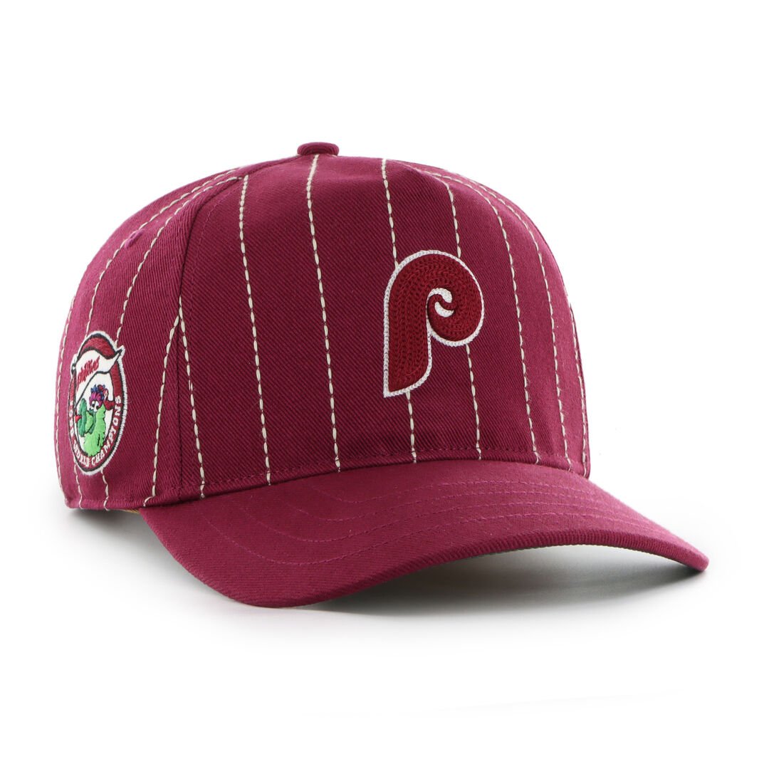 Philadelphia Phillies Rawlings '47 Brand Pinstripe Hitch Hat - Image 2