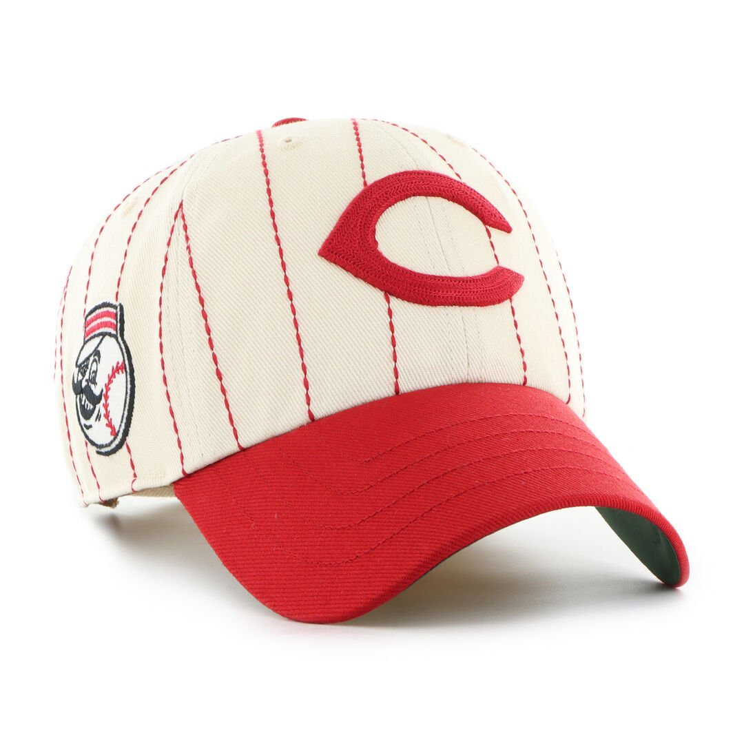 Cincinnati Reds Rawlings '47 Brand Pinstripe Clean Up Hat - Image 2