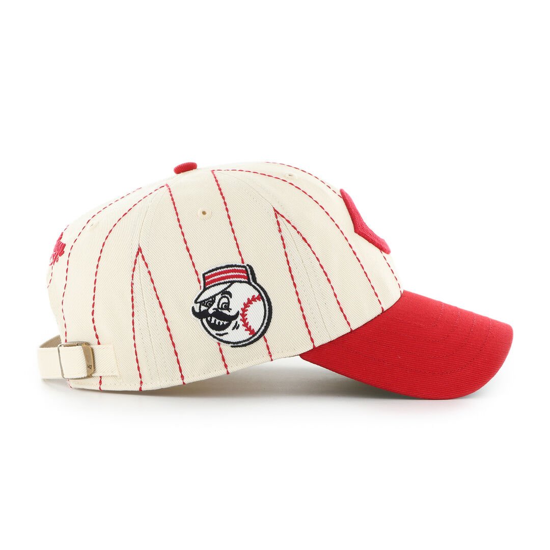 Cincinnati Reds Rawlings '47 Brand Pinstripe Clean Up Hat - Image 3