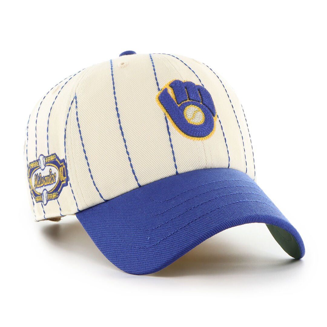 Milwaukee Brewers Rawlings '47 Brand Pinstripe Clean Up Hat - Image 2