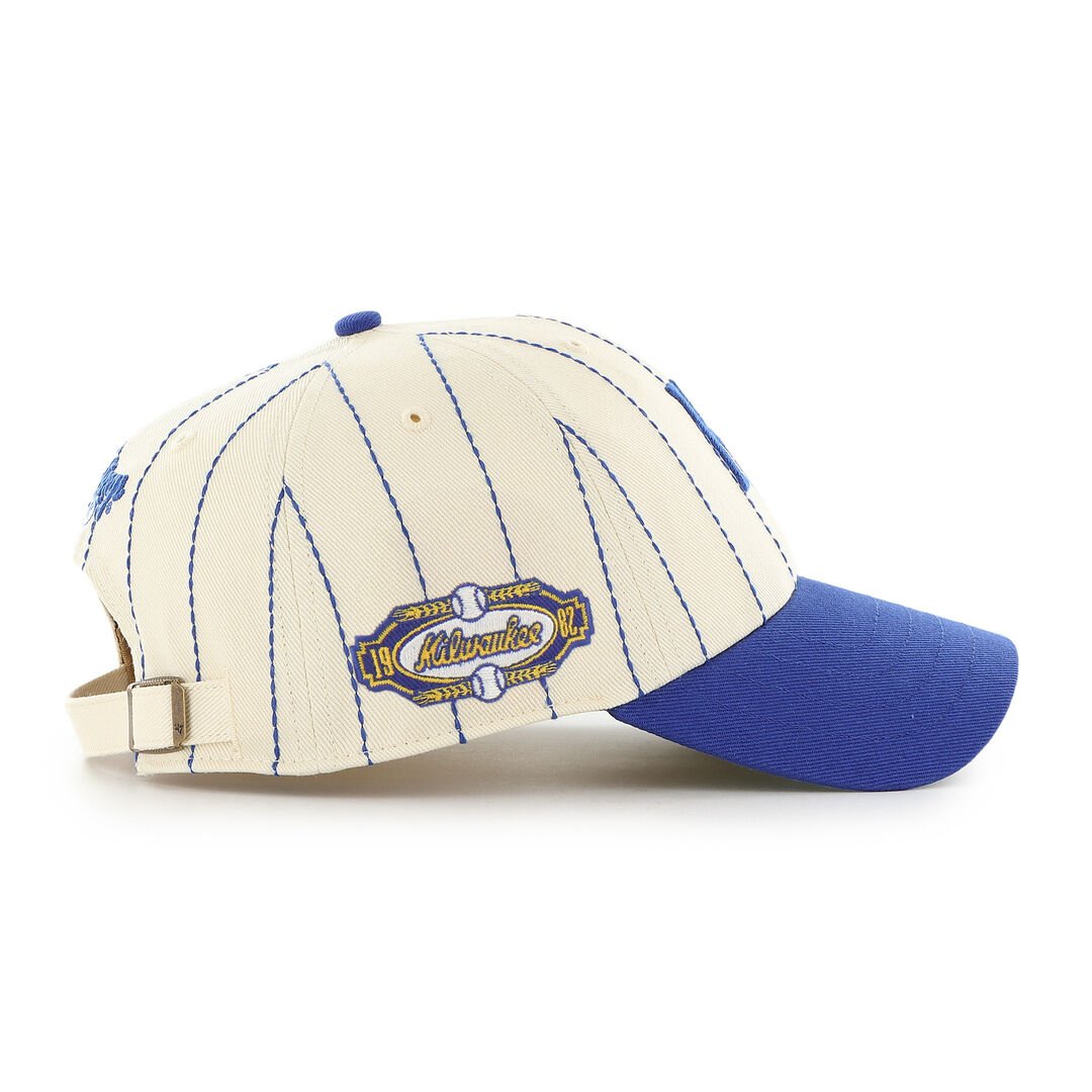 Milwaukee Brewers Rawlings '47 Brand Pinstripe Clean Up Hat - Image 3