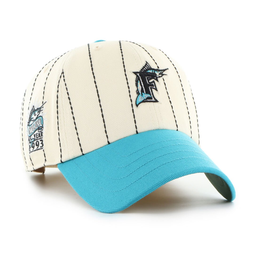 Miami Marlins Rawlings '47 Brand Pinstripe Clean Up Hat - Image 2