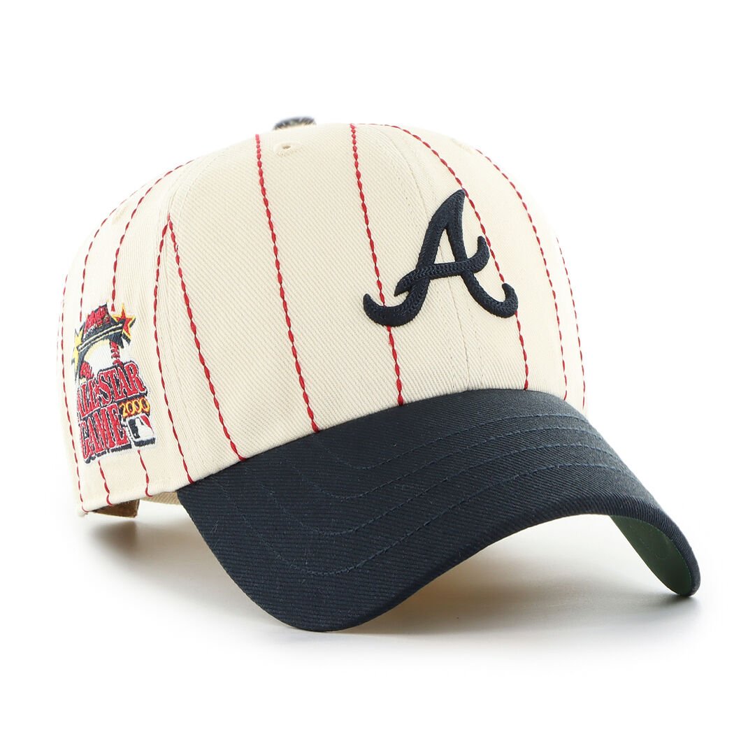 Atlanta Braves Rawlings '47 Brand Pinstripe Clean Up Hat - Image 2