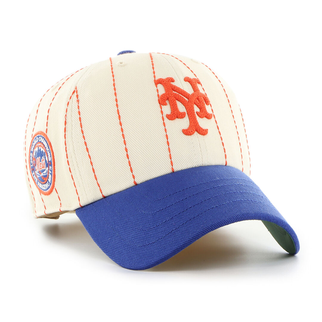 New York Mets Rawlings '47 Brand Pinstripe Clean Up Hat - Image 2