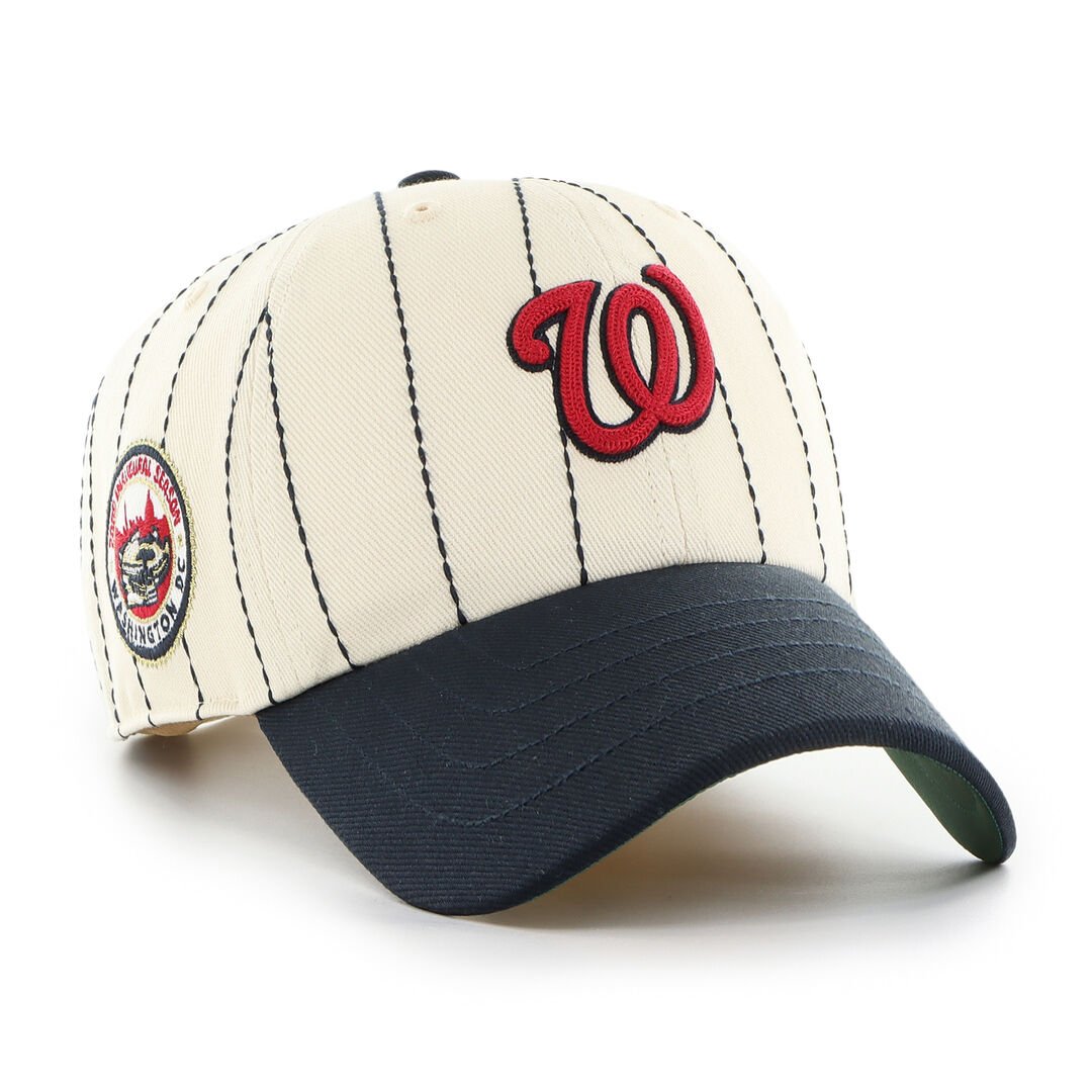 Washington Nationals Rawlings '47 Brand Pinstripe Clean Up Hat - Image 2