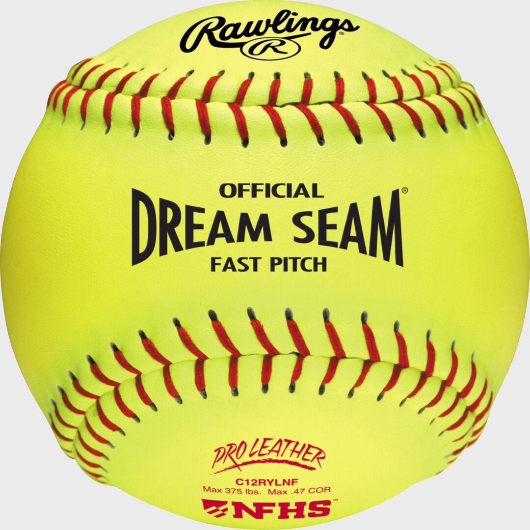 Rawlings 12-Inch Pro Leather Dream Seam NFHS Fastpitch Softball Dozen