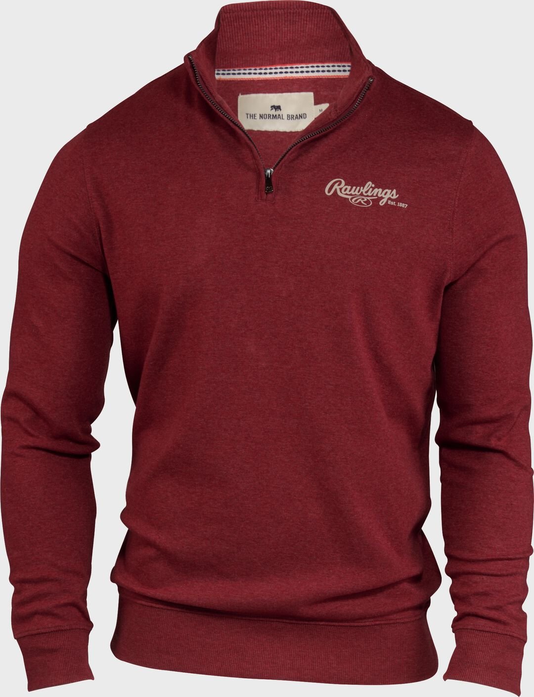 Rawlings x The Normal Brand Puremeso Weekend Quarter Zip Maroon - Image 2