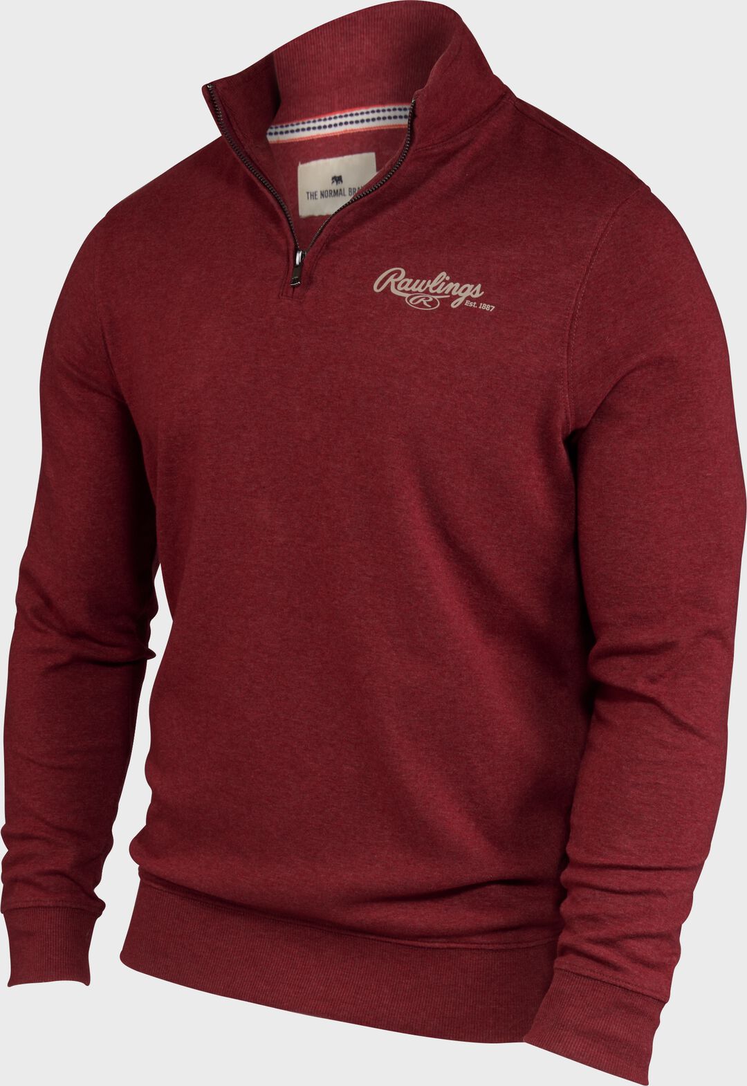 Rawlings x The Normal Brand Puremeso Weekend Quarter Zip Maroon - Image 3