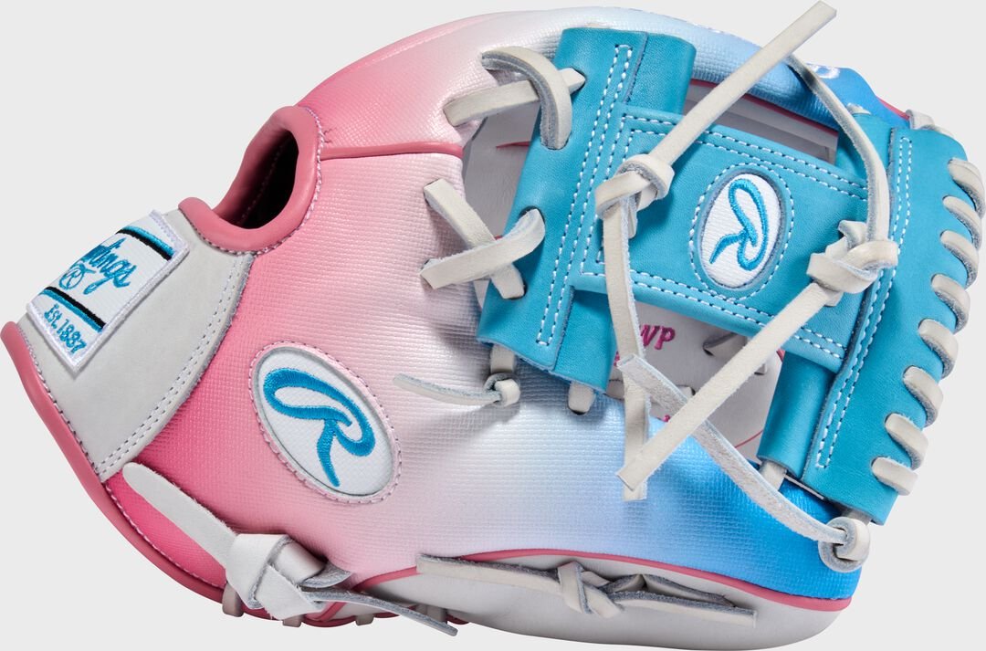Exclusive Heart of the Hide 11.5-Inch Pink/Columbia Blue infield Glove Right Hand Throw - Image 2