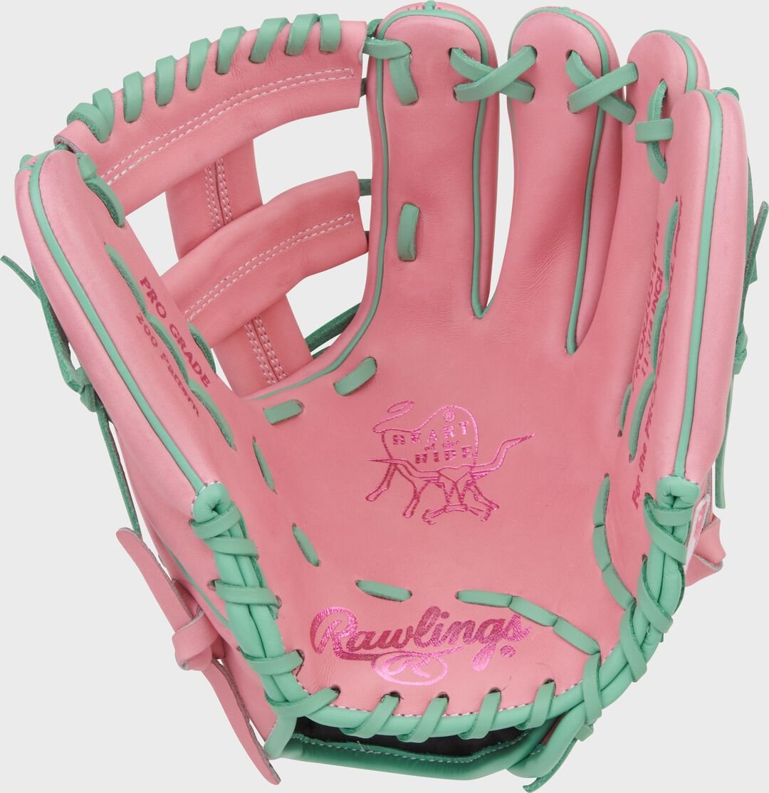 Rawlings Heart of the Hide 11.75-Inch Pink Infield Glove Right Hand Throw - Image 4
