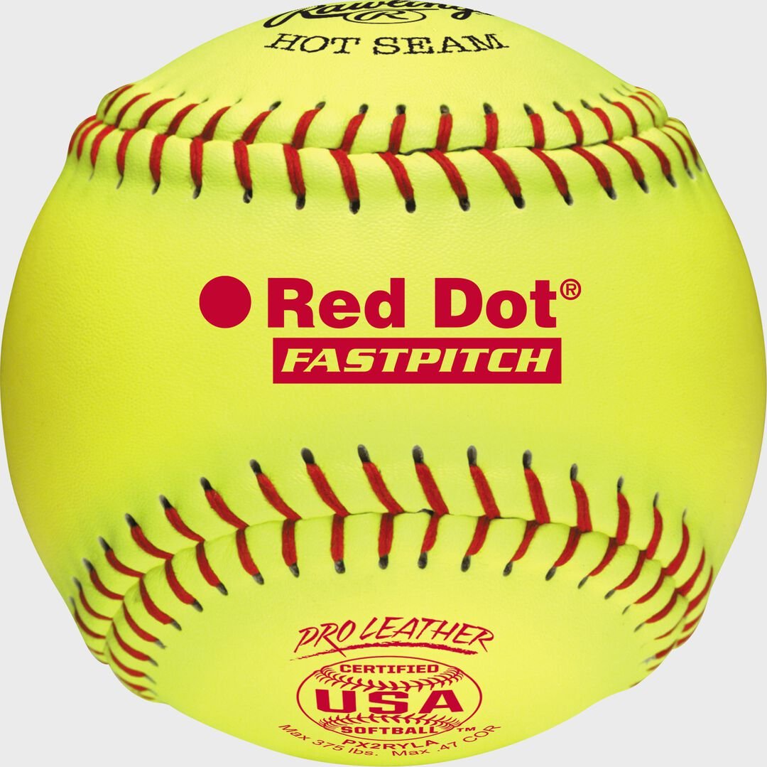 Rawlings 12-Inch Pro Leather Red Dot USA Fastpitch Softball Dozen