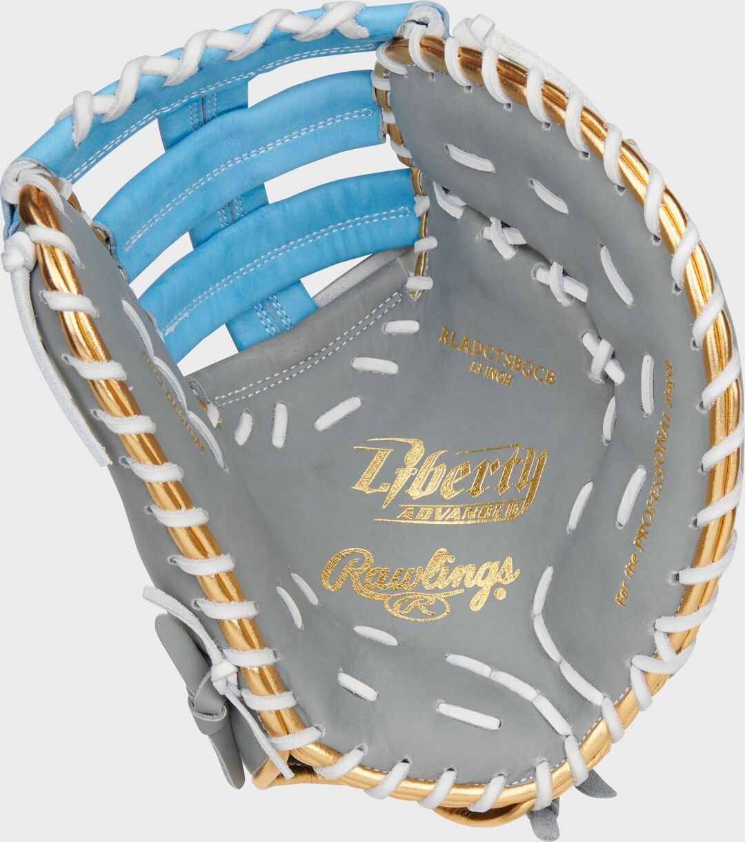 Liberty Advanced Color Series 13 in 1st Base Mitt Gray/Columbia Blue - Image 4