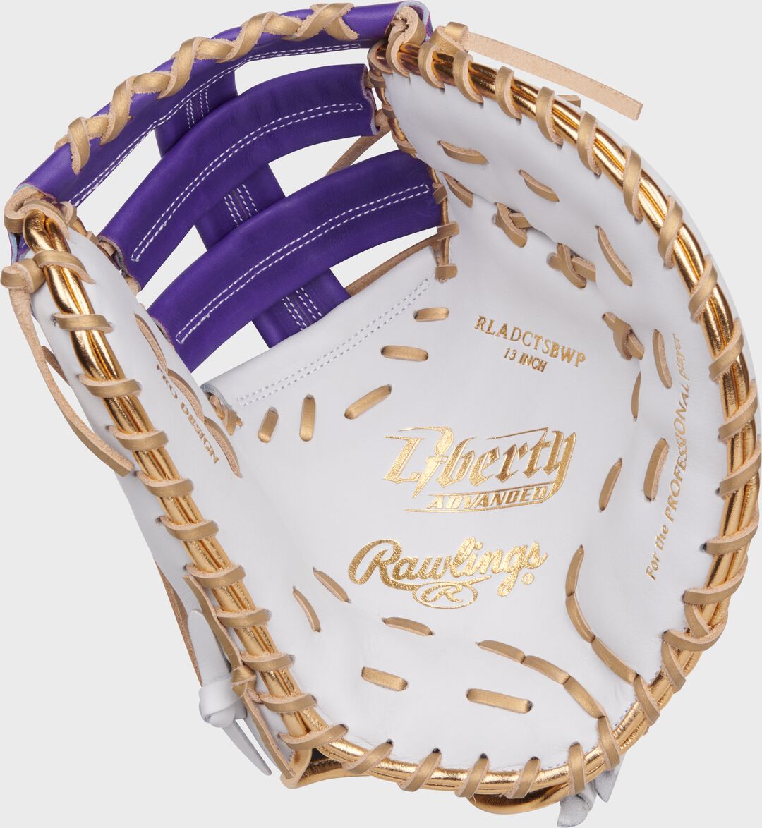 Liberty Advanced Color Series 13 in 1st Base Mitt White/Purple - Image 4