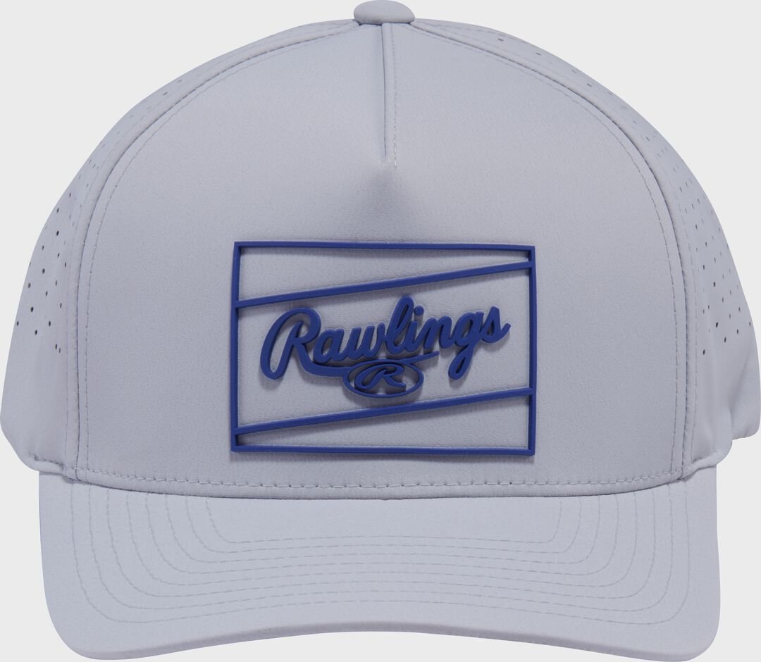 Rawlings Gray Laser Performance Patch Snapback Hat - Image 3