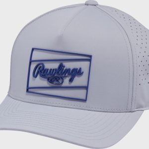 Rawlings Gray Laser Performance Patch Snapback Hat