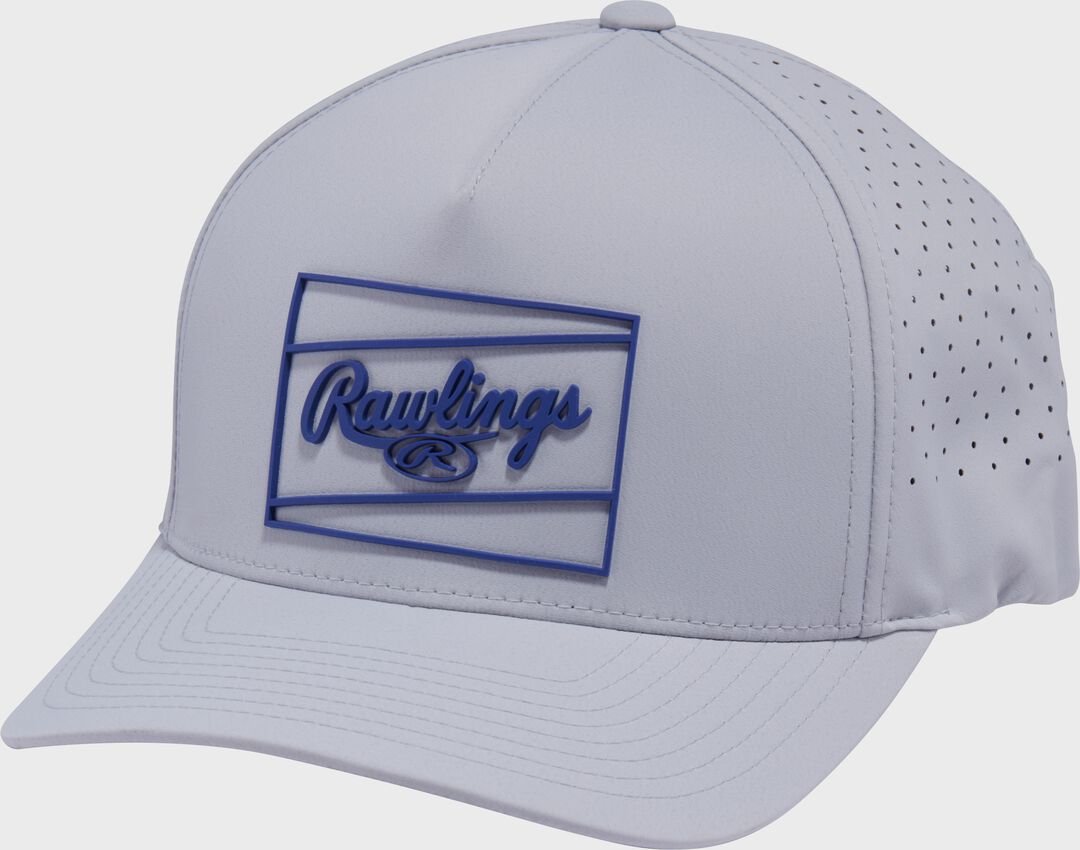 Rawlings Gray Laser Performance Patch Snapback Hat