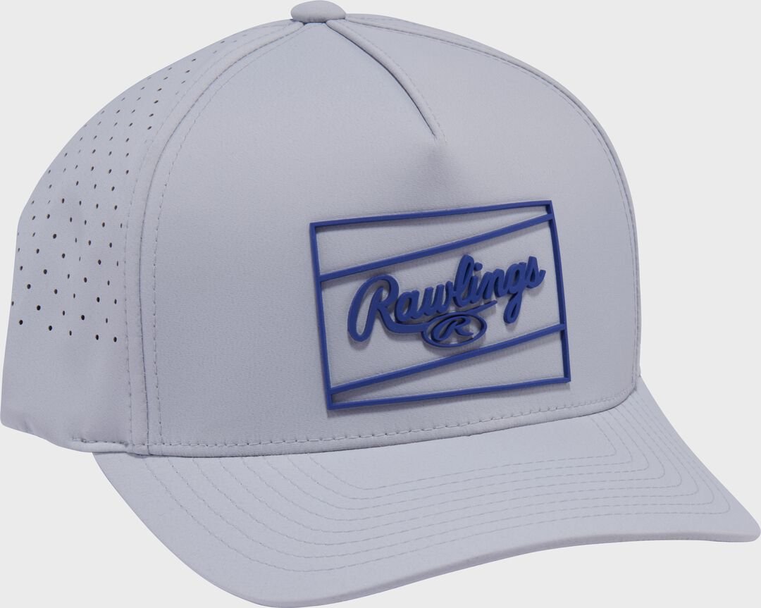 Rawlings Gray Laser Performance Patch Snapback Hat - Image 2