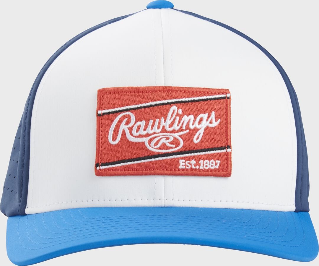 Rawlings Red/White/Blue FlexFit Laser Cut Vented Hat - Image 2