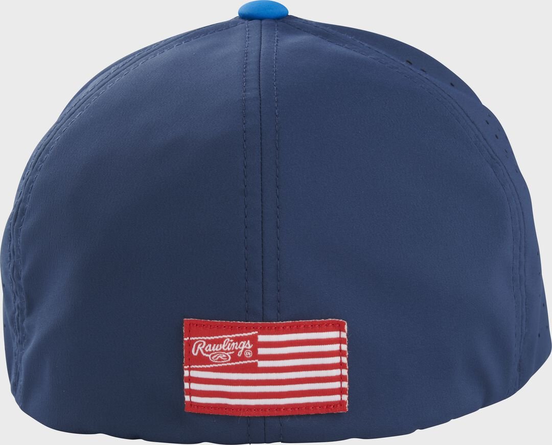 Rawlings Red/White/Blue FlexFit Laser Cut Vented Hat - Image 3