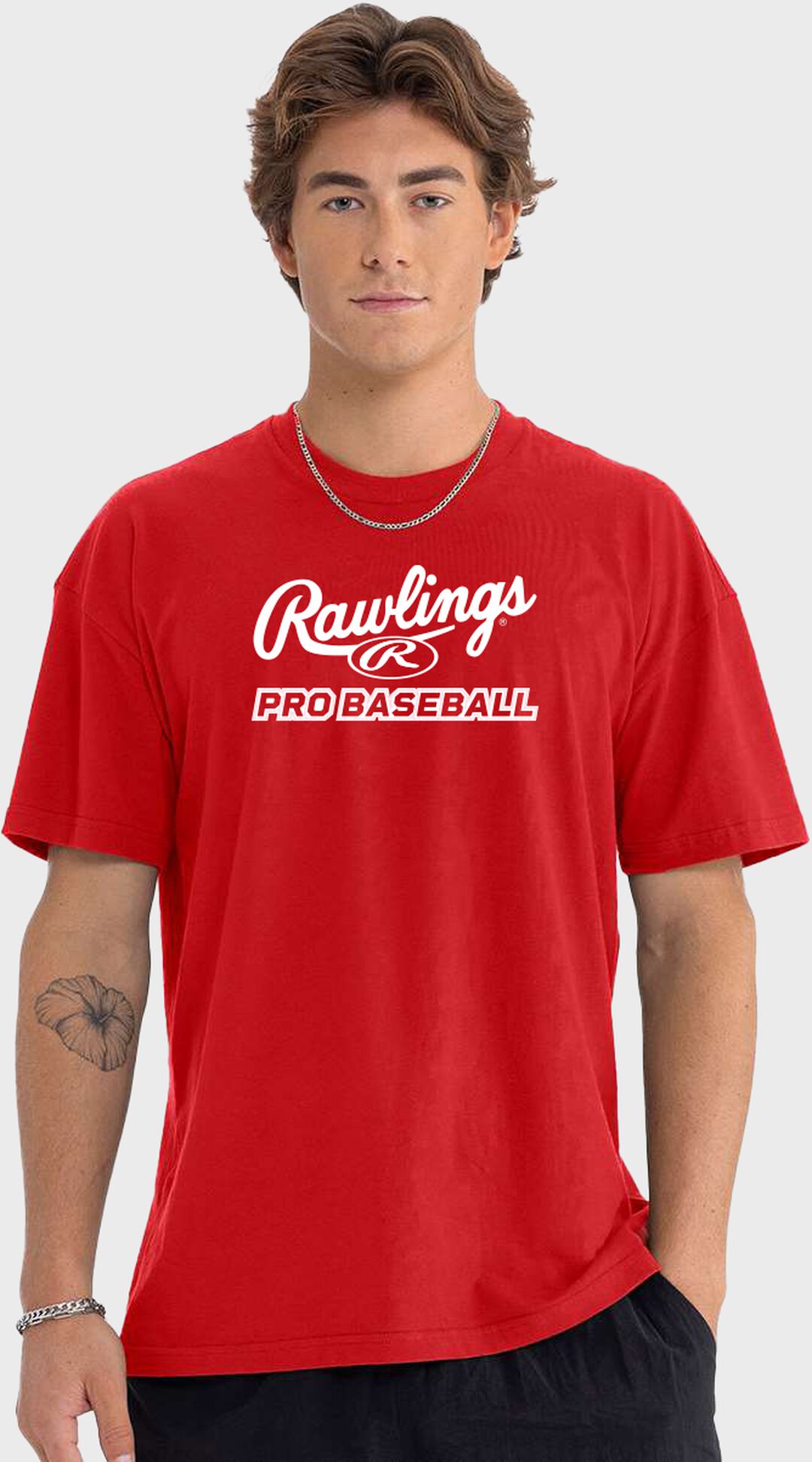 Rawlings Red Pro Baseball T-Shirt - Image 2