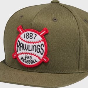 Rawlings Buck Green Vintage Flat Bill Snapback Hat