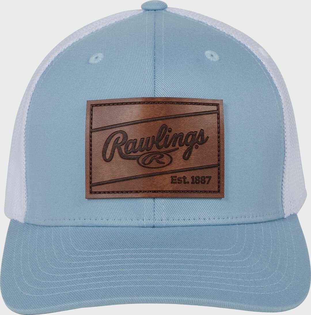 Rawlings Leather Patch Snapback Hat Light Blue - Image 2