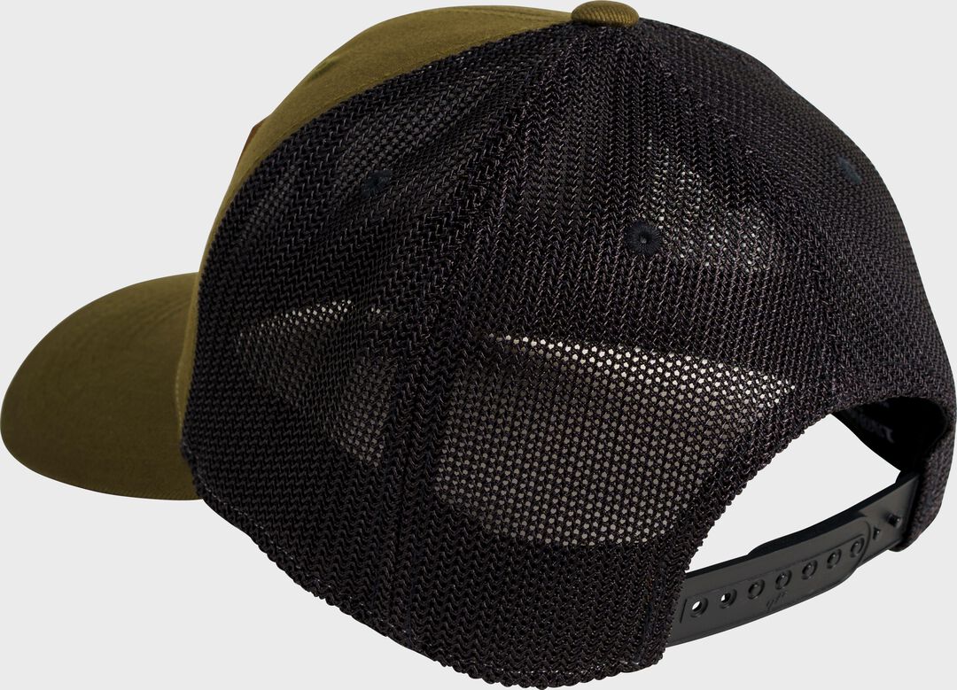 Rawlings Leather Patch Snapback Hat Dark Green - Image 4