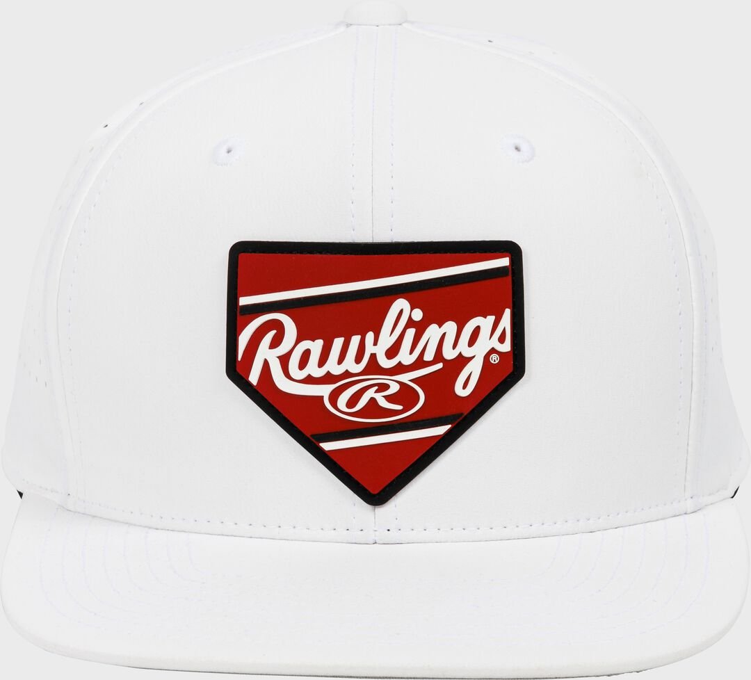 Rawlings White Home Plate Performance Flat Bill Snapback Hat - Image 2