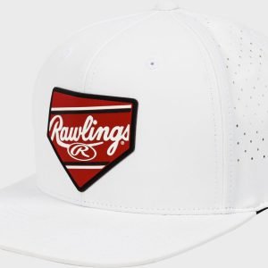 Rawlings White Home Plate Performance Flat Bill Snapback Hat