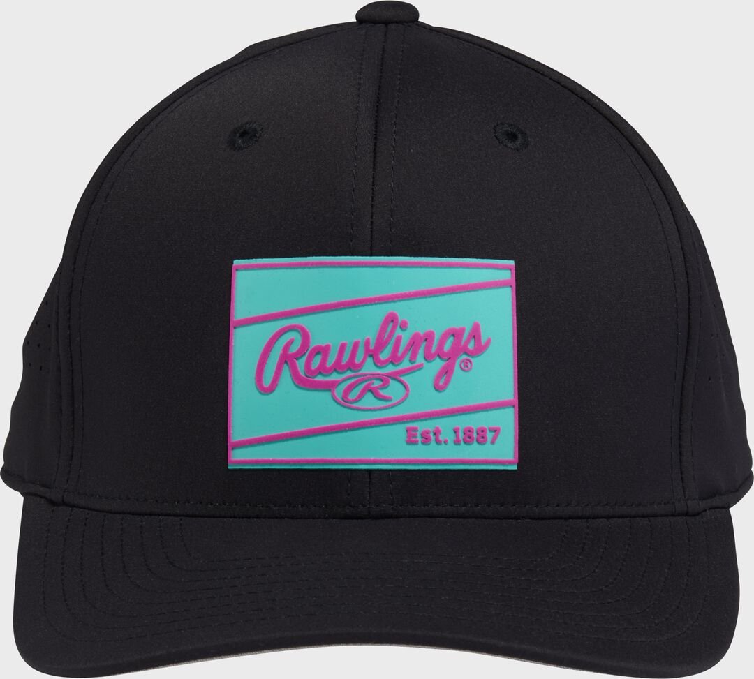 Rawlings Black Performance Curved Bill Snapback Hat - Image 2
