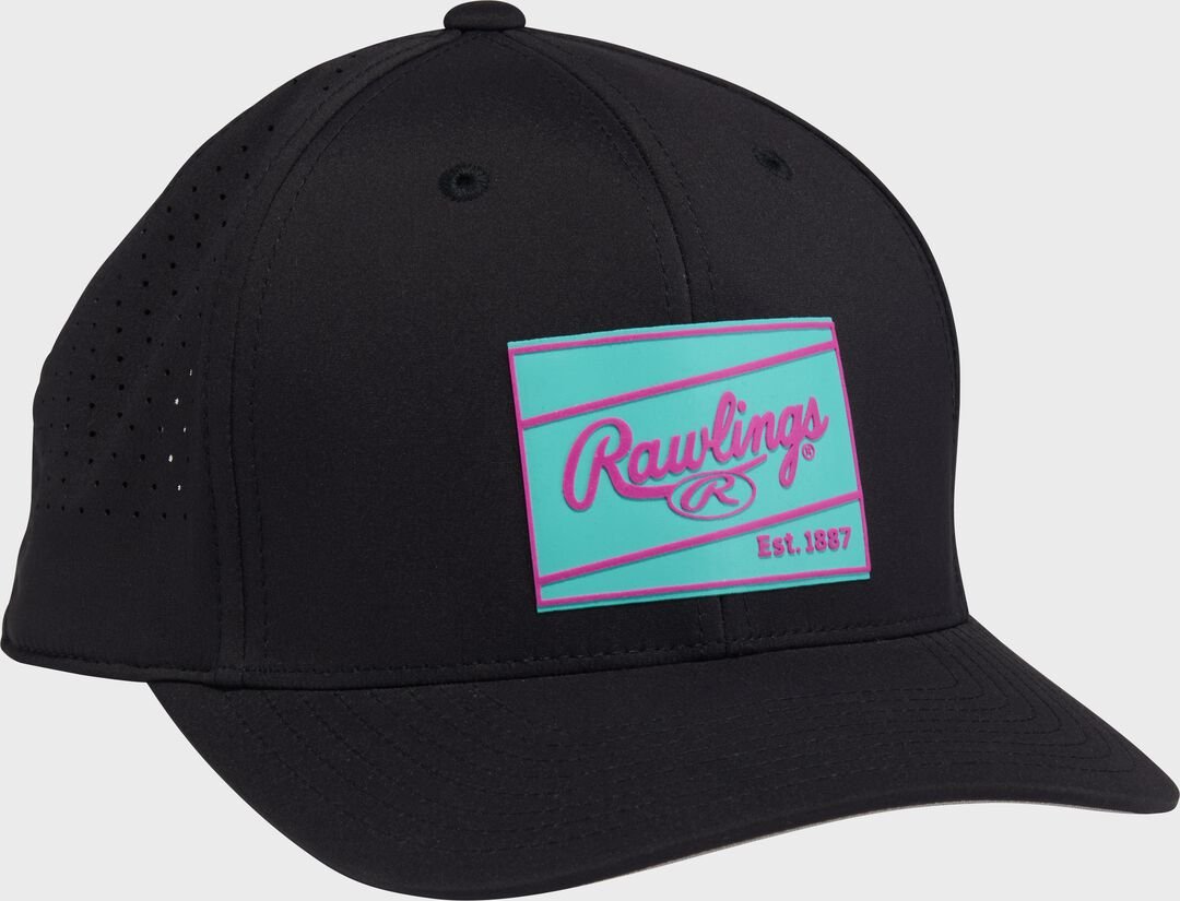 Rawlings Black Performance Curved Bill Snapback Hat - Image 3