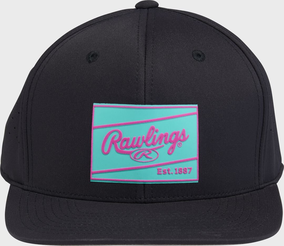 Rawlings Black Performance Flat Bill Snapback Hat - Image 2