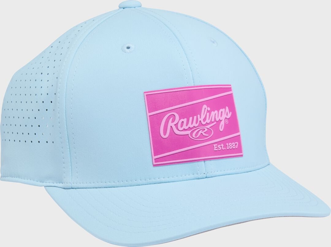 Rawlings Light Blue Performance Curved Bill Snapback Hat - Image 3
