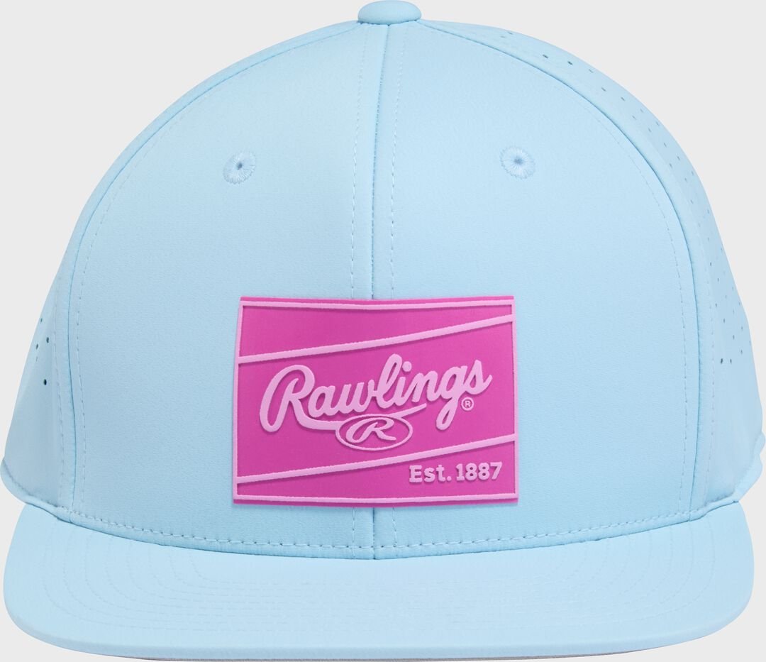 Rawlings Light Blue Performance Flat Bill Snapback Hat - Image 2