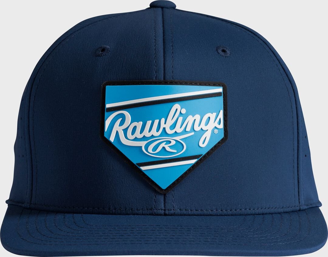 Rawlings Home Plate Performance Flat Bill Snapback Hat Navy - Image 2