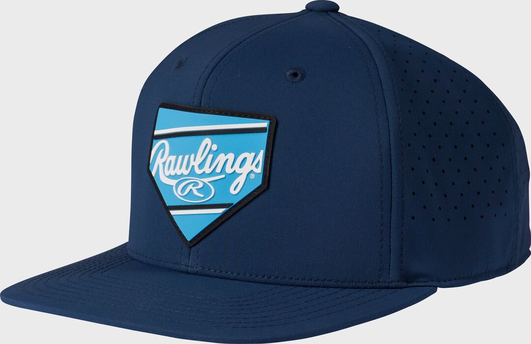 Rawlings Home Plate Performance Flat Bill Snapback Hat Navy