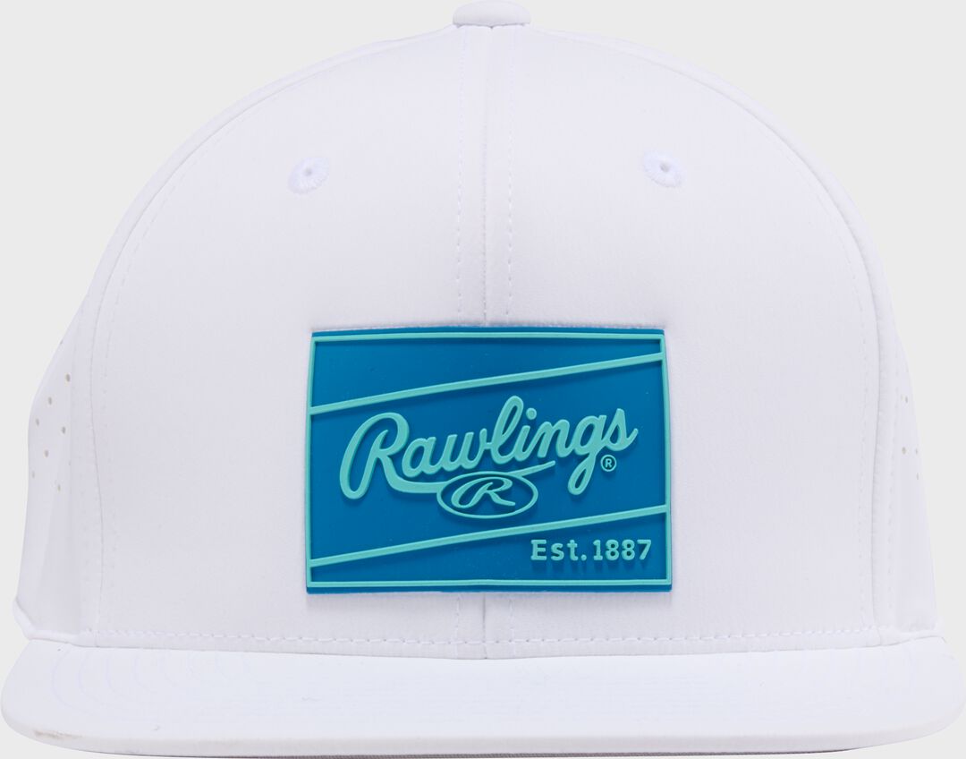 Rawlings White Performance Flat Bill Snapback Hat - Image 2