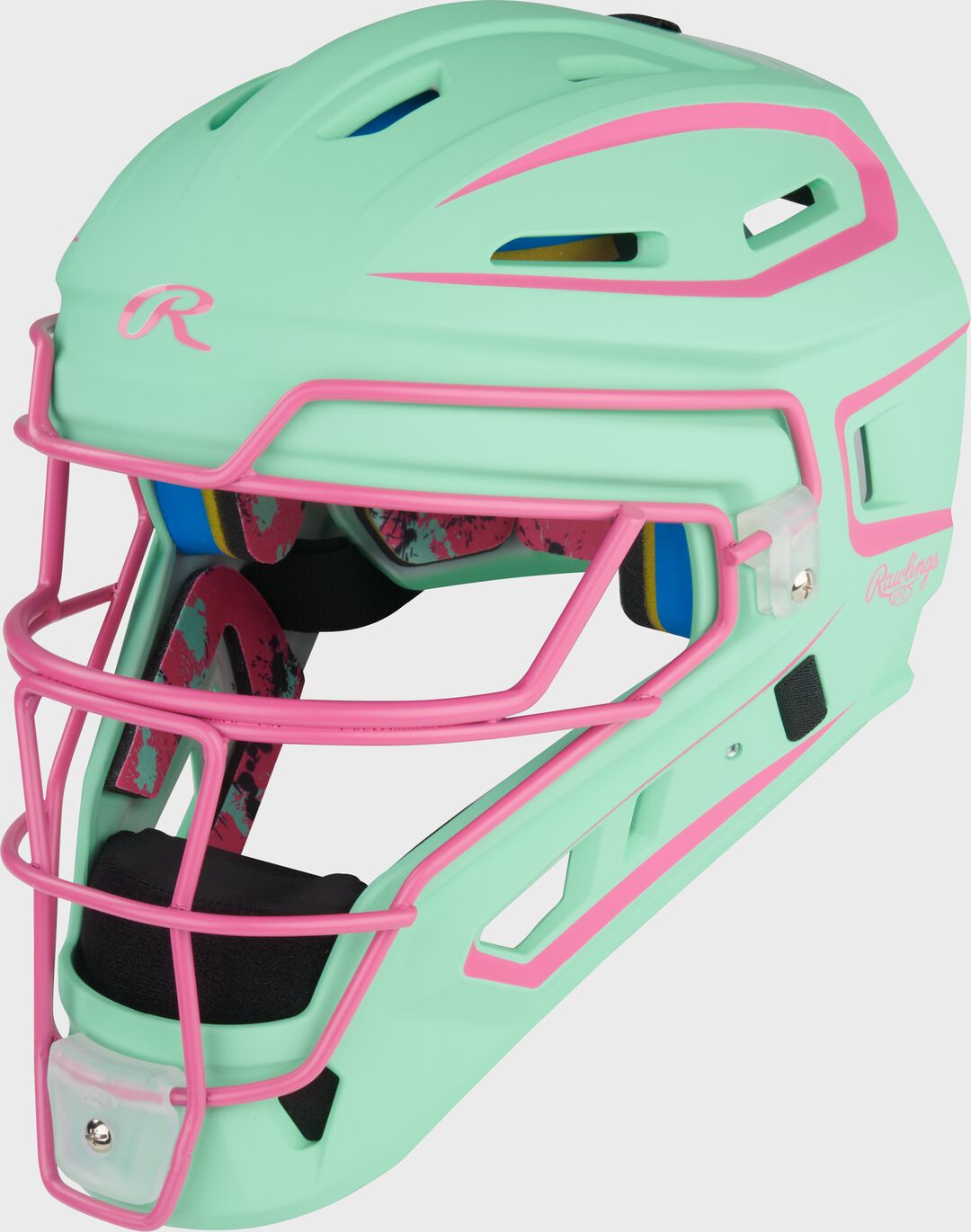Limited Edition Mach Mint/Pink Spatter Catcher's Gear Set Adult Intermediate Youth - Image 3