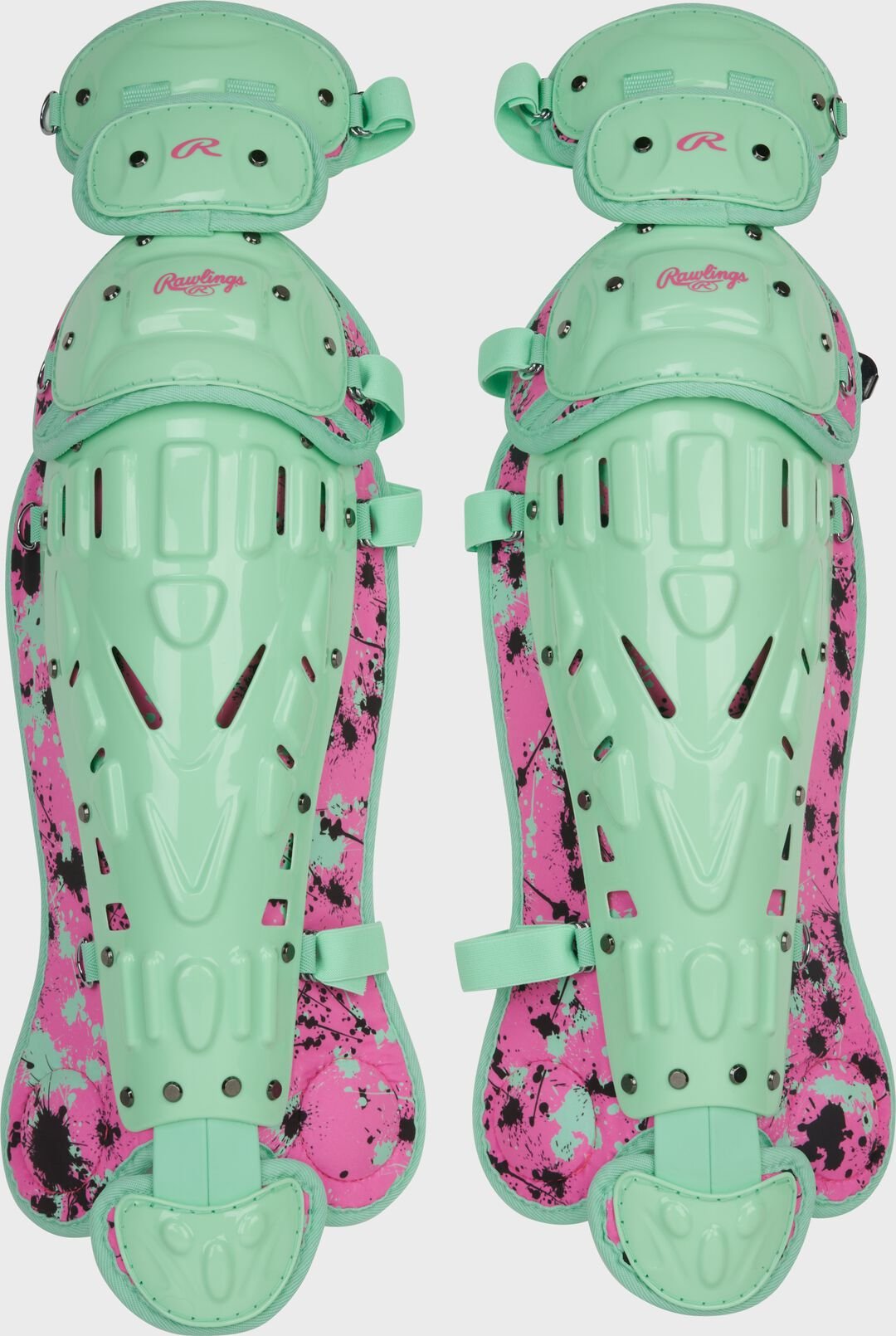 Limited Edition Mach Mint/Pink Spatter Catcher's Gear Set Adult Intermediate Youth - Image 4