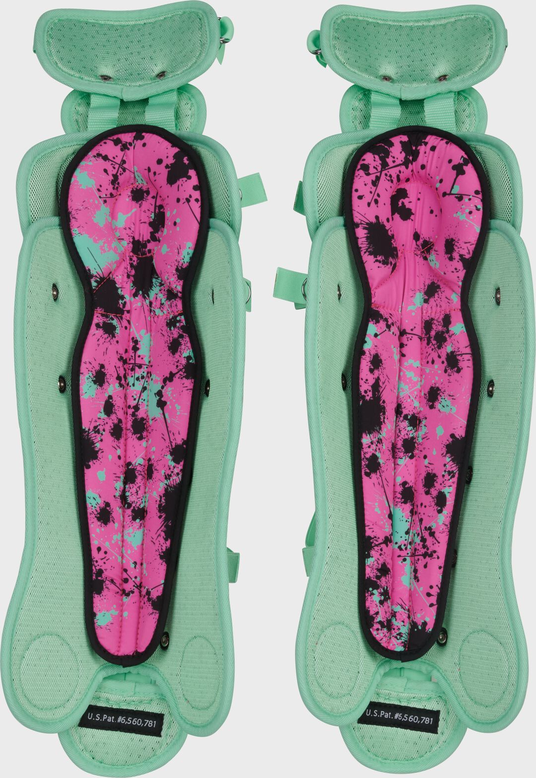 Limited Edition Mach Mint/Pink Spatter Catcher's Gear Set Adult Intermediate Youth - Image 8