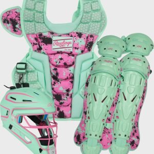 Limited Edition Mach Mint/Pink Spatter Catcher's Gear Set Adult Intermediate Youth