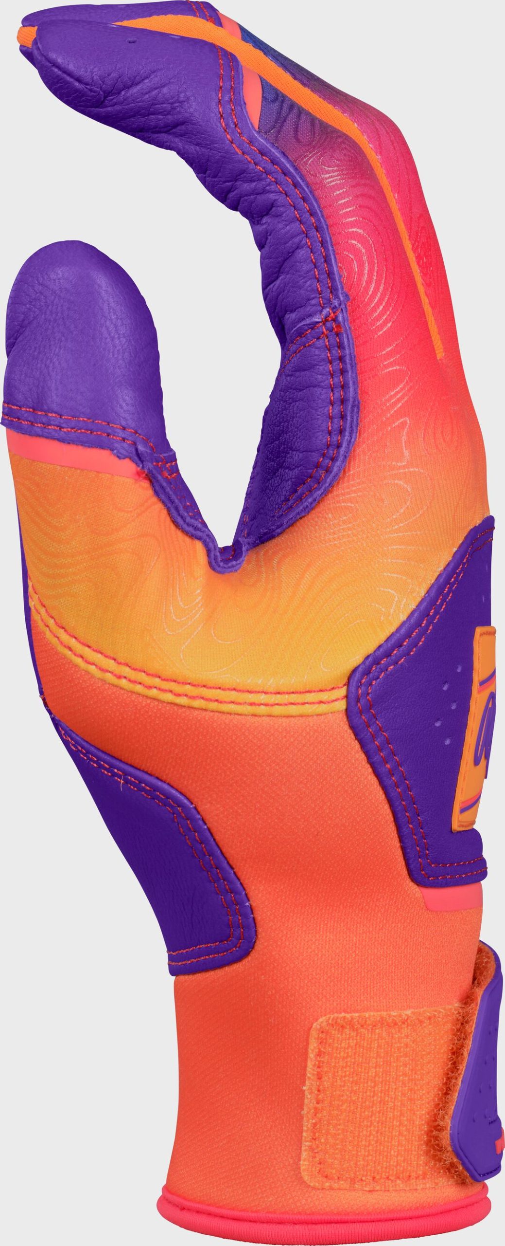 Rawlings Workhorse Purple/Orange Adult Fun Burst Batting Gloves - Image 4