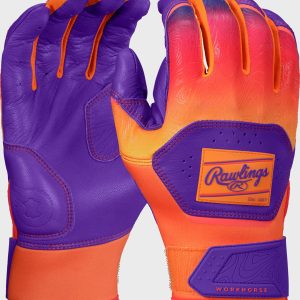 Rawlings Workhorse Purple/Orange Youth Fun Burst Batting Gloves