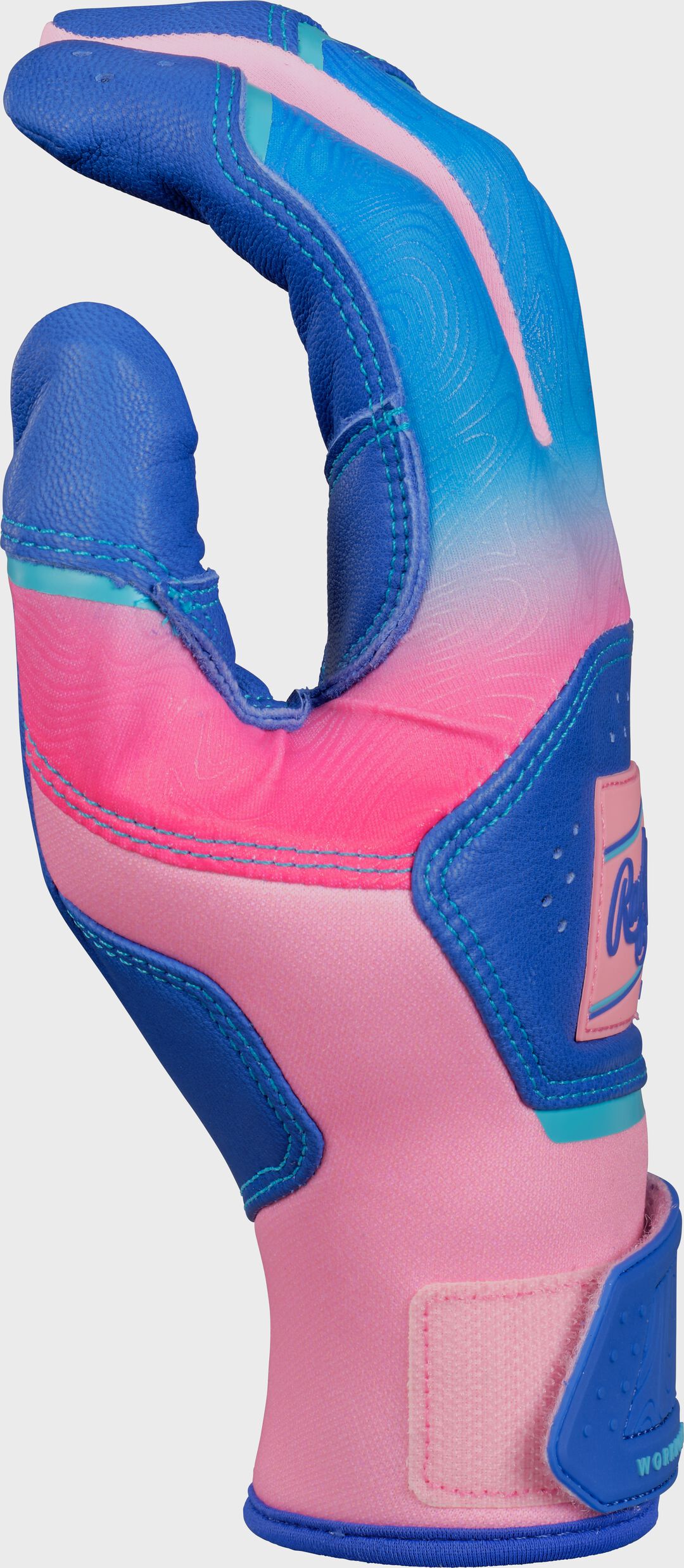 Rawlings Workhorse Royal/Pink Adult Fun Burst Batting Gloves - Image 4